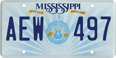 MS license plate AEW497
