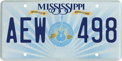 MS license plate AEW498