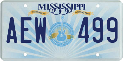 MS license plate AEW499