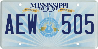 MS license plate AEW505