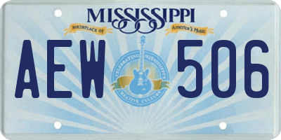MS license plate AEW506