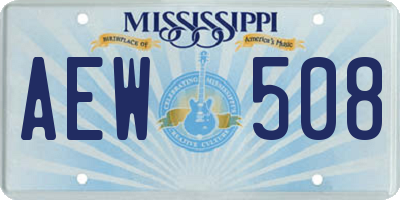 MS license plate AEW508