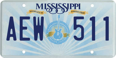 MS license plate AEW511