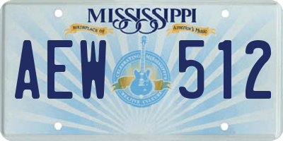 MS license plate AEW512