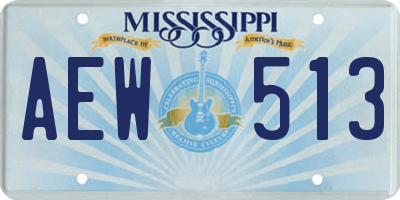 MS license plate AEW513