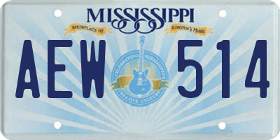 MS license plate AEW514