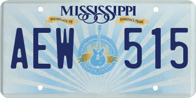 MS license plate AEW515