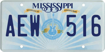 MS license plate AEW516