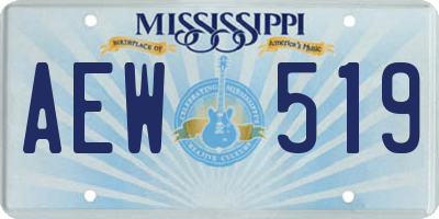 MS license plate AEW519
