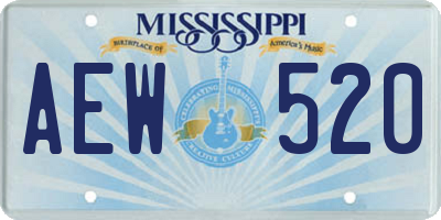 MS license plate AEW520