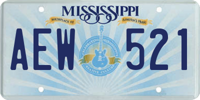 MS license plate AEW521