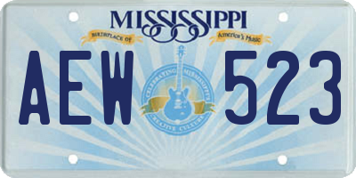 MS license plate AEW523