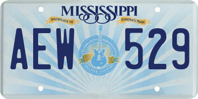 MS license plate AEW529