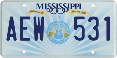 MS license plate AEW531