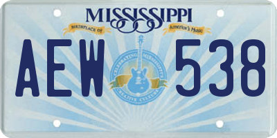 MS license plate AEW538