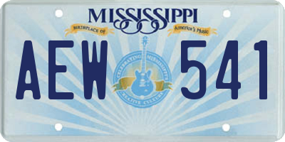 MS license plate AEW541