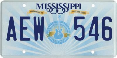 MS license plate AEW546