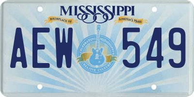 MS license plate AEW549