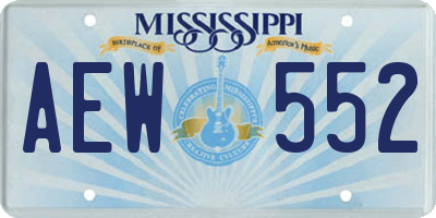 MS license plate AEW552