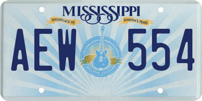 MS license plate AEW554