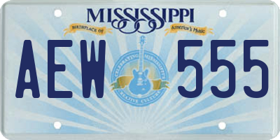 MS license plate AEW555