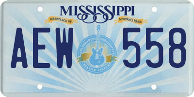 MS license plate AEW558