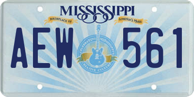 MS license plate AEW561