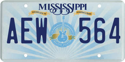 MS license plate AEW564