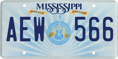 MS license plate AEW566