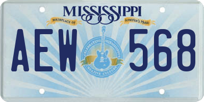 MS license plate AEW568