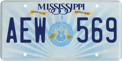 MS license plate AEW569