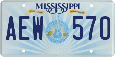 MS license plate AEW570
