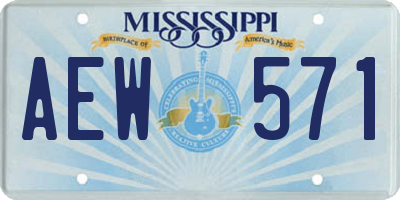 MS license plate AEW571