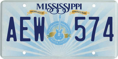 MS license plate AEW574