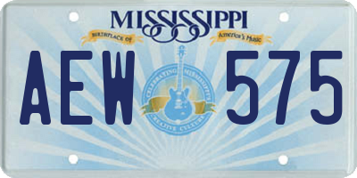 MS license plate AEW575