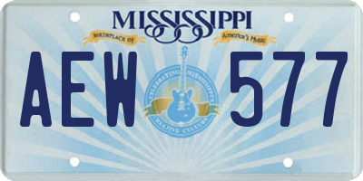 MS license plate AEW577