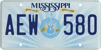 MS license plate AEW580