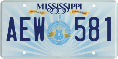 MS license plate AEW581