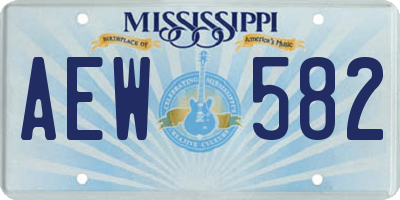 MS license plate AEW582