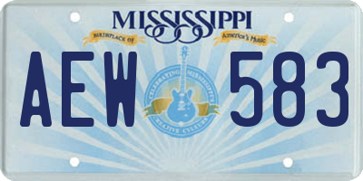 MS license plate AEW583