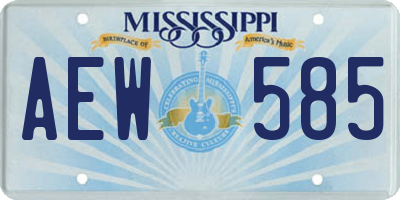 MS license plate AEW585