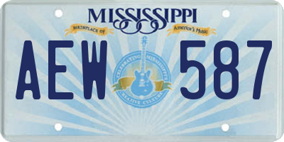 MS license plate AEW587