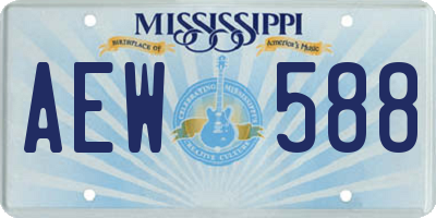 MS license plate AEW588