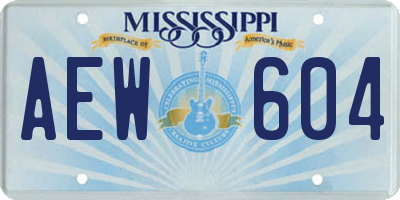 MS license plate AEW604