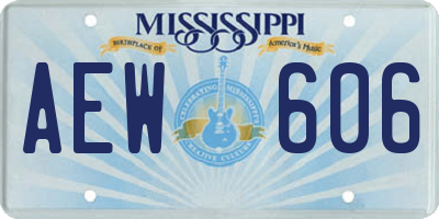MS license plate AEW606