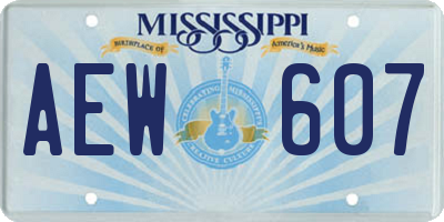 MS license plate AEW607