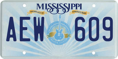 MS license plate AEW609