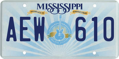 MS license plate AEW610