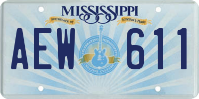 MS license plate AEW611