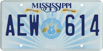 MS license plate AEW614